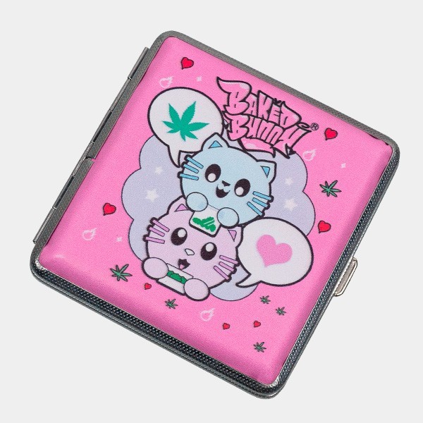 Pink Metal Cigarette Case