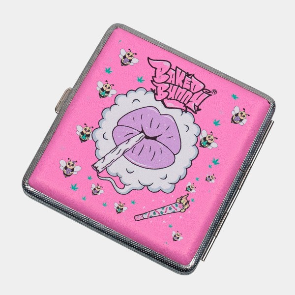 Pink Metal Cigarette Case