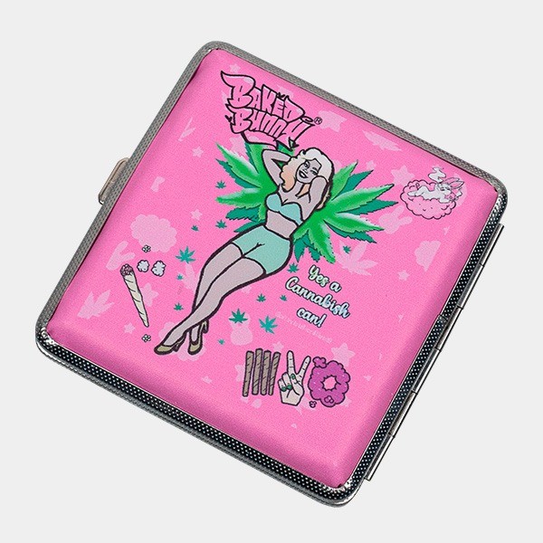 Pink Metal Cigarette Case