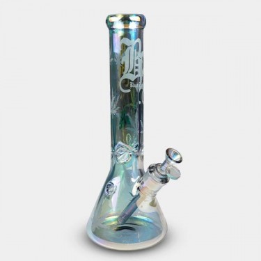  Black Leaf Iridescent Ice Bong 