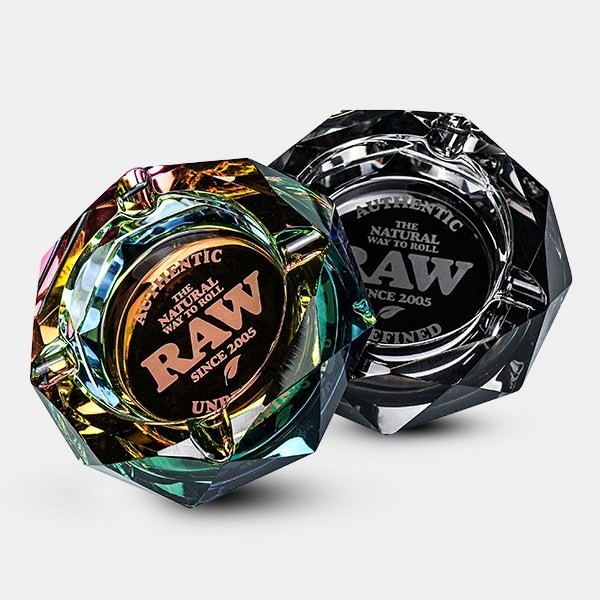View RAW Glass Ashtray Rainbow and Dark Side - GB The Green Brand