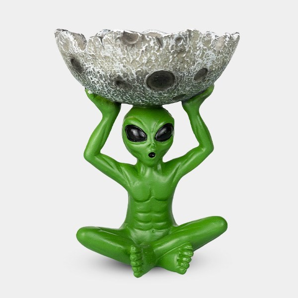 View Alien Holding Moon Ashtray - GB The Green Brand