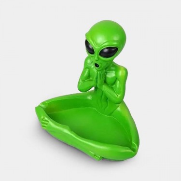 Green Alien Ashtray hand-painted - GB The Green Brand