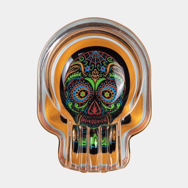 Champ glass skull ashtray