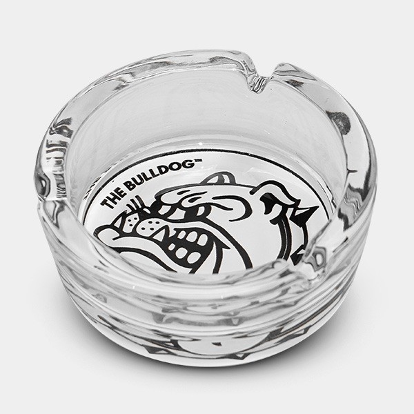 View The Bulldog black & white Glass ashtray - GB The Green Brand