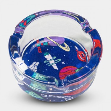 Hall of Weed Blue Glass Ashtray - GB The Green Brand