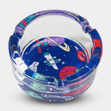 Hall of Weed Blue Glass Ashtray - GB The Green Brand