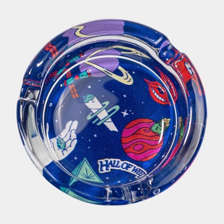 Hall of Weed Blue Glass Ashtray - GB The Green Brand