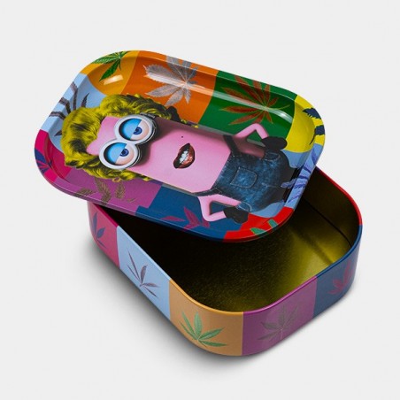 'Marilyn' Metal Box With Rolling Tray - Growbarato