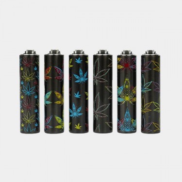 Mini Clipper Metal Case neon leaves