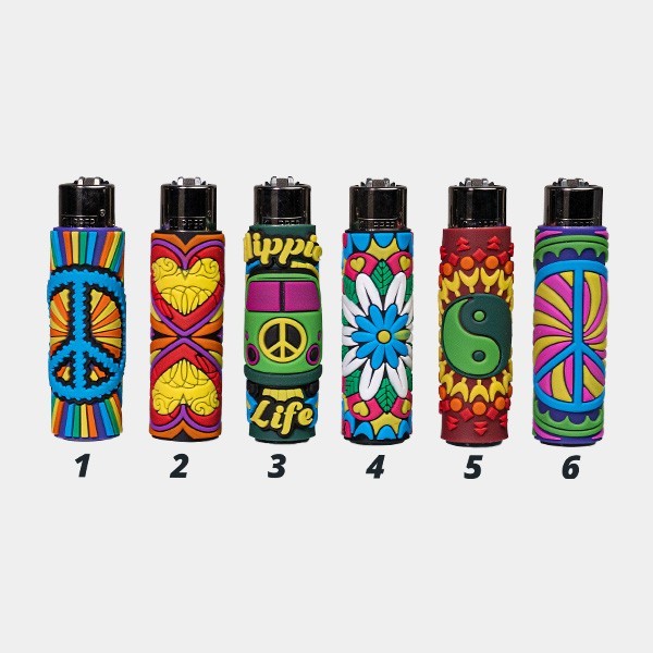View Clipper Hippie Passion 3 Lighter with Silicone Case - GB The Green Brand
