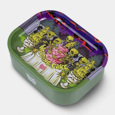 'Wedding Cake' Metal Box with Rolling Tray- GB The Green Brand