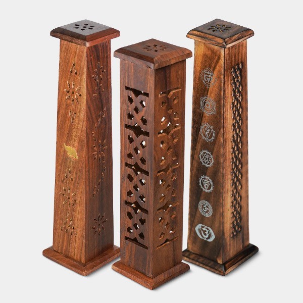 View Wooden Tower for incense sticks and cones - Growbarato