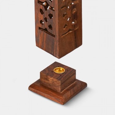 Wooden Tower for incense sticks and cones - Growbarato
