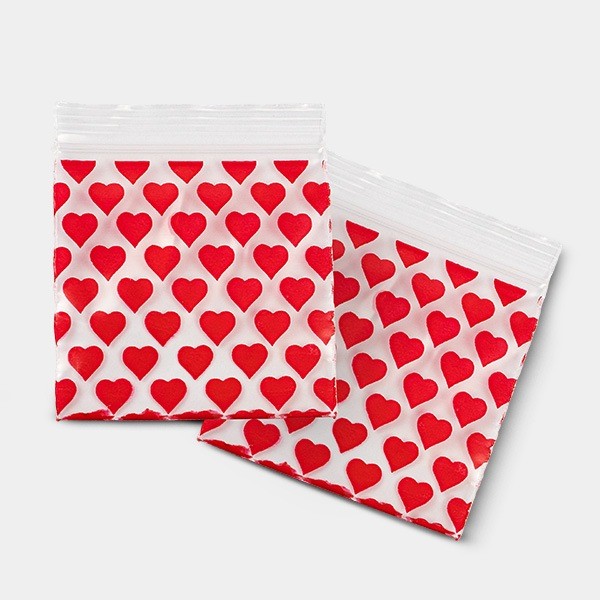 View Hearts Zip Bag 50x50mm - GB The Green Brand