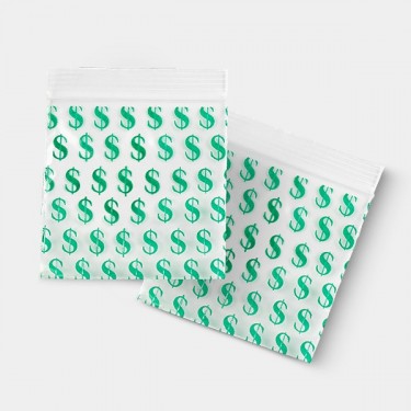 Dollars Zip Bag 50x50mm