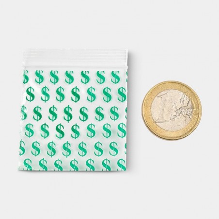 Dollars Zip Bag 50x50mm - GB The Green Brand