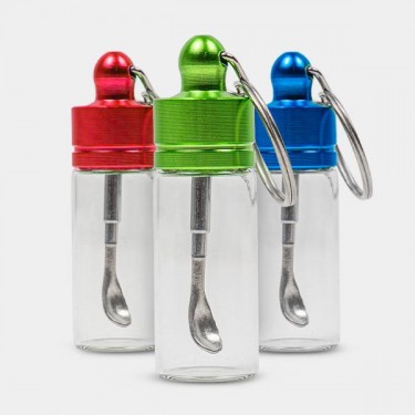 Glass Snuff Bottle with Telescopic Spoon