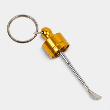 Glass Snuff Bottle with Telescopic Spoon yellow open