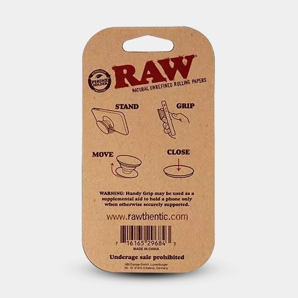 RAW Phone Holder box back view