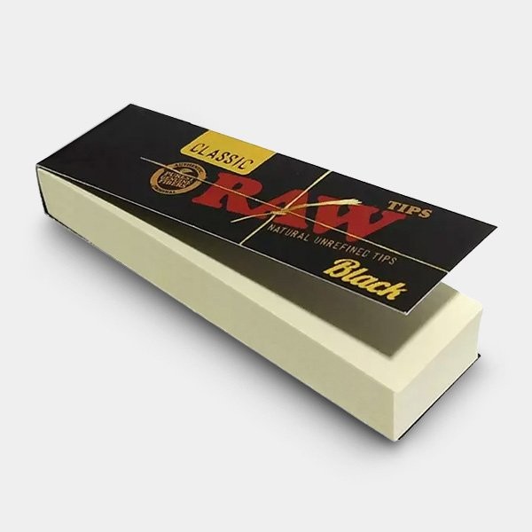 View Classic Black Raw Tips for Rolling Joints - GB