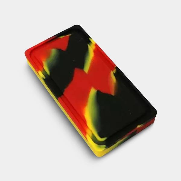 Silicone cases, 2 sections, yellow, red, and black