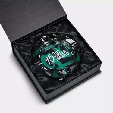 Crystal Ashtray with GB 15th Anniversary Case