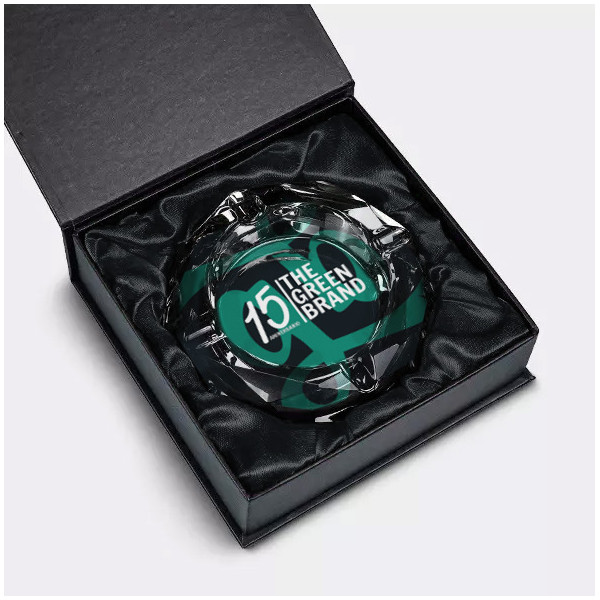 Crystal Ashtray with GB 15th Anniversary Case