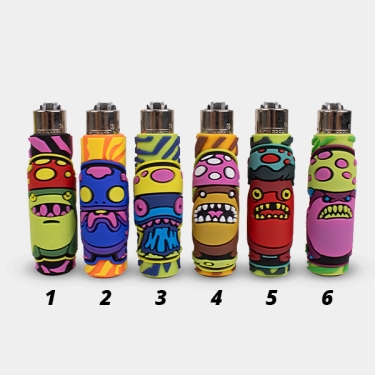 Clipper lighter with Monster Mushrooms silicone case