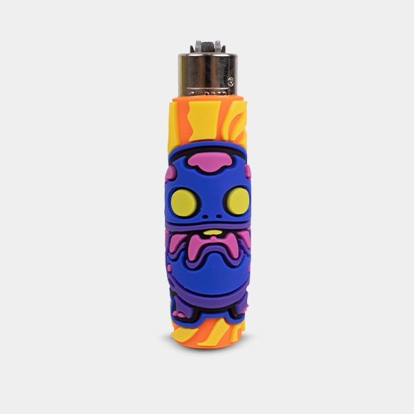 Clipper lighter with Monster Mushrooms silicone case