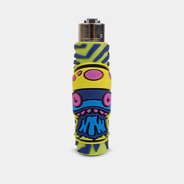 Clipper lighter with Monster Mushrooms silicone case