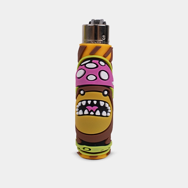 Clipper lighter with Monster Mushrooms silicone case