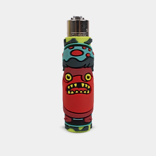 Clipper lighter with Monster Mushrooms silicone case