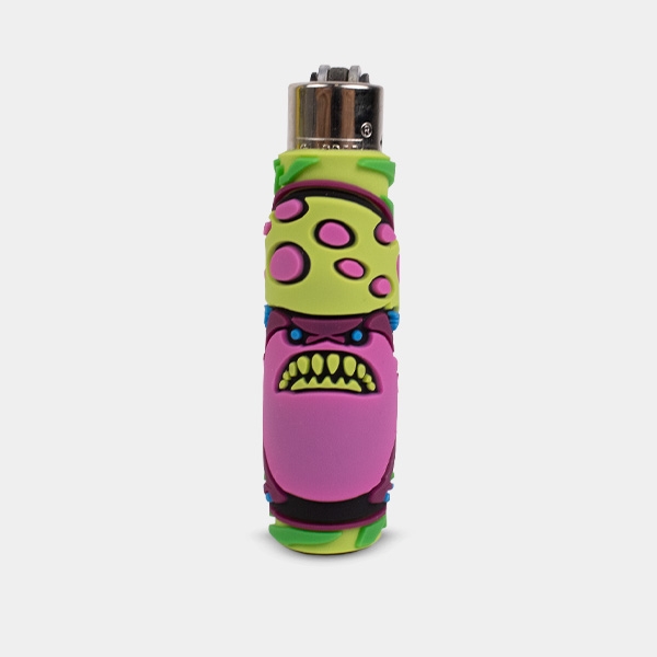 Clipper lighter with Monster Mushrooms silicone case