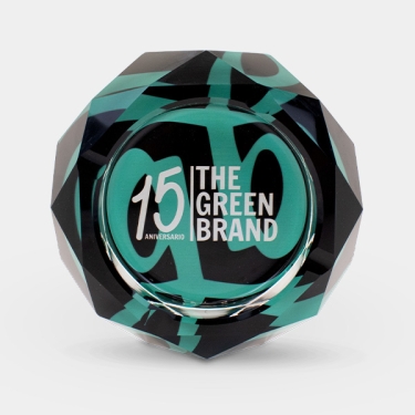 15th Anniversary Glass Ashtray GB The Green Brand