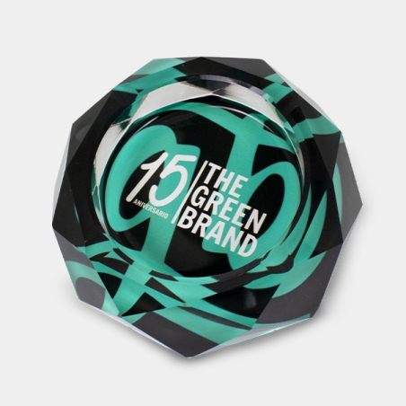 Crystal Ashtray with GB 15th Anniversary Case