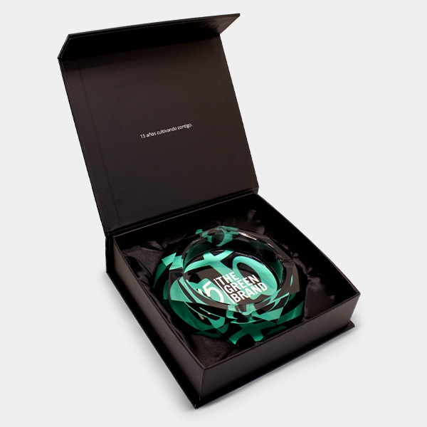 Crystal Ashtray with GB 15th Anniversary Case