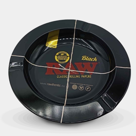 Raw Metal Black ashtray top view