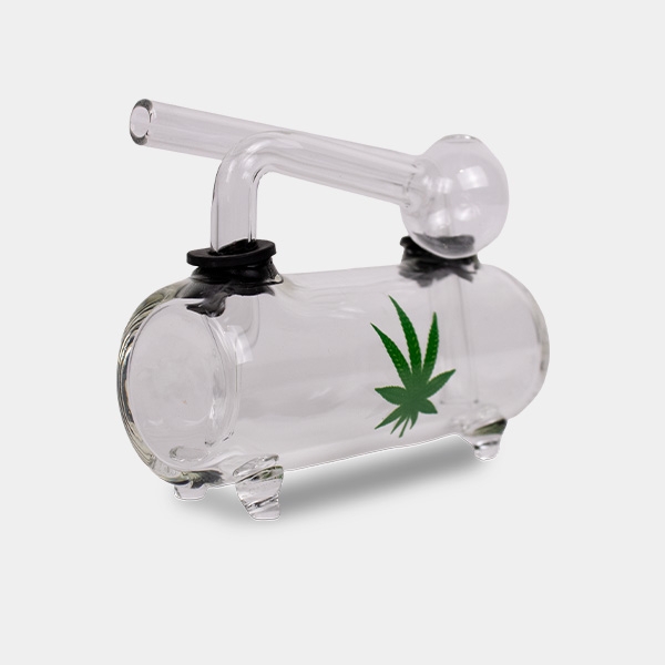 Clear glass leaf barrel water pipe