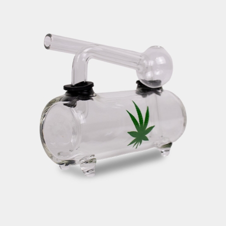 Clear glass leaf barrel water pipe