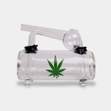 Clear glass leaf barrel water pipe
