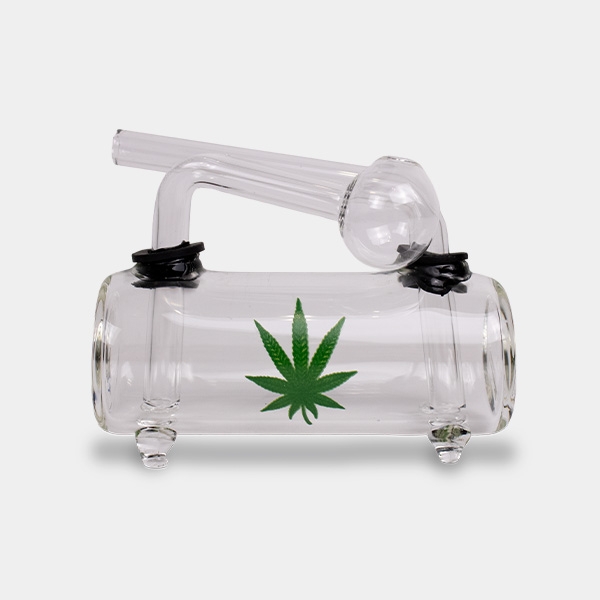 Clear glass leaf barrel water pipe