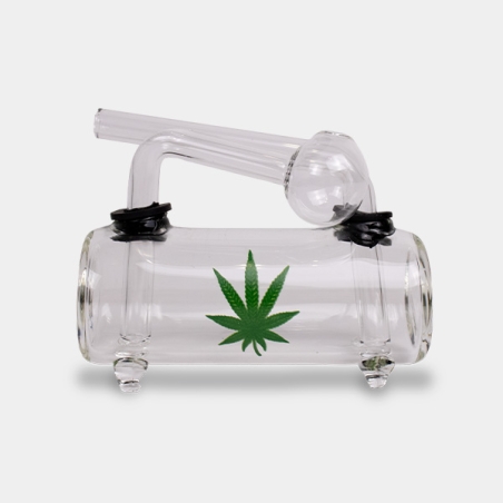 Clear glass leaf barrel water pipe