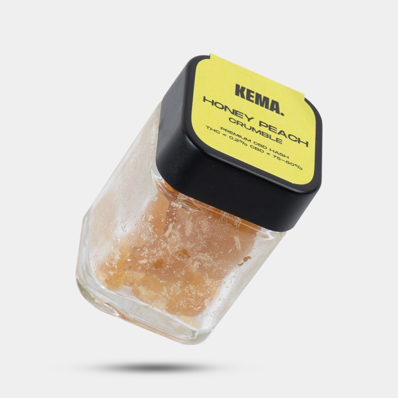 KEMA 'Honey Peach' CBD Crumble Hash 15g jar