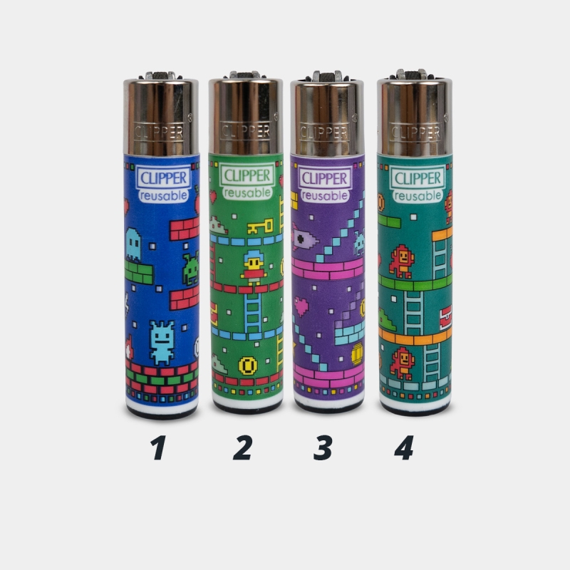 View Clipper Lighter Insert Coins | Retro Arcade and Pixel Art Design